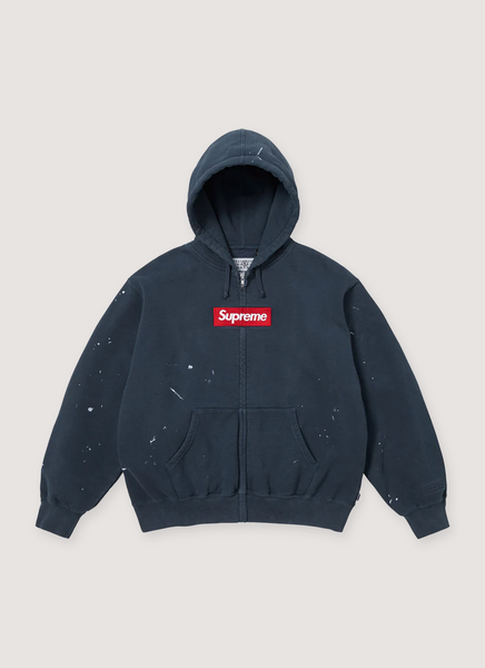 Supreme MM6 Maison Margiela Box Logo Zip Sweatshirt Navy – PIECES