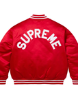 Supreme x Mitchell & Ness Satin Varsity Jacket Red