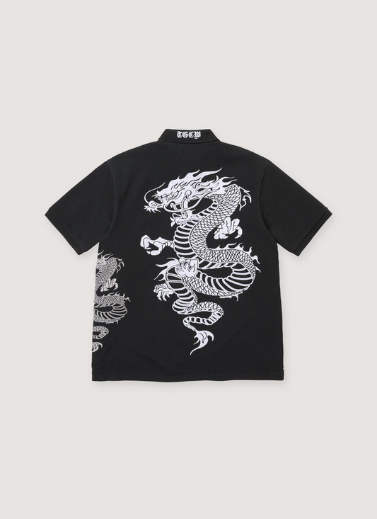 Supreme The Great China Wall Dragon Polo Black