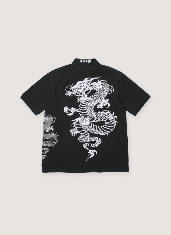 Supreme The Great China Wall Dragon Polo Black alternate view - Shop at Pieces Los Angeles