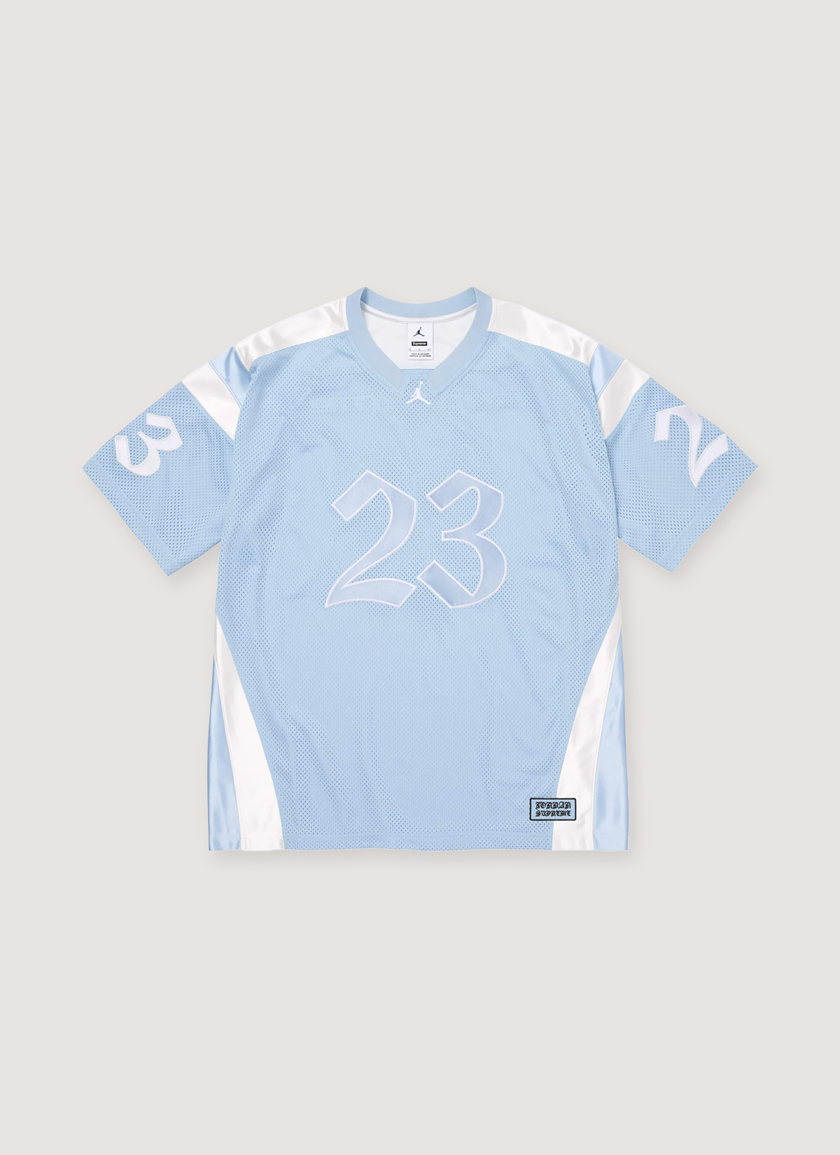 Supreme Jordan Warm Up Jersey Light Blue Supreme Jordan Warm Up Jersey Light Blue - Image 1 | Authenticated at Pieces Los Angeles