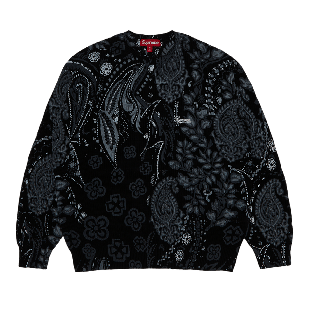 Supreme Paisley Sweater Black