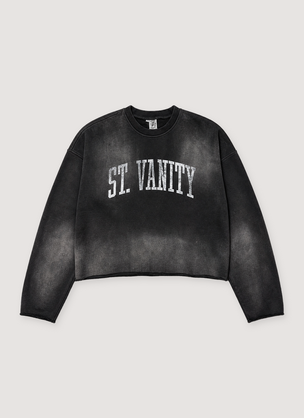 Saint Vanity Crewneck Black Ash Crewneck Ash Black - Authenticated Sweaters | Pieces Los Angeles