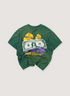 Saint Michael Sean Wotherspoon Saint Clan Tee Shirt Green (Pre-Owned), vintage washed, distressed detailings, printed yellow graphic of women&