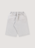 Boredom Kills BK Jean Sweatshorts Grey with elasticated waist, adjustable drawstring, printed denim patterhn rivet and embroidery design, back view Boredom Kills BK Jean Sweats Grey - Image 2 | Authenticated at Pieces Los Angeles
