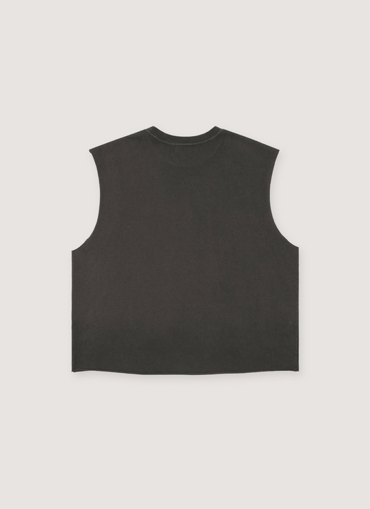 Enfants Riches Déprimés Sweet Surrender Of Alice Cutoff Faded Black tank top short back view