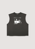 Enfants Riches Déprimés Sweet Surrender Of Alice Cutoff Faded Black tank top short front view