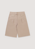 Neaux Doubt Western Arc Pleated Shorts Tan with buttons, front view