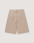 Neaux Doubt Western Arc Pleated Shorts Tan