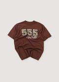 Sp5der Worldwide 555 Tee Shirt Brown (Pre-Owned) front view Sp5der Worldwide 555 Tee Brown (Pre-Owned) - Image 1 | Authenticated at Pieces Los Angeles