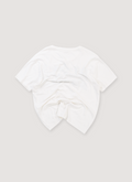Kapital Tenjiku Crew Tee Shirt White (Pre-Owned) with ribbed neck, back view Kapital Tenjiku Crew Tee White (Pre-Owned) - Image 2 | Authenticated at Pieces Los Angeles