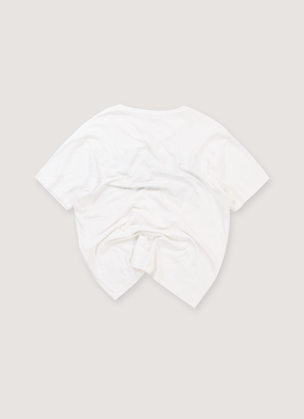 Kapital Tenjiku Crew Tee Shirt White (Pre-Owned) with ribbed neck, back view