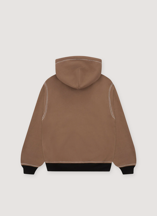 Sp5der Worldwide T&F Zip Sweatshirt Brown alternate view - Shop at Pieces Los Angeles