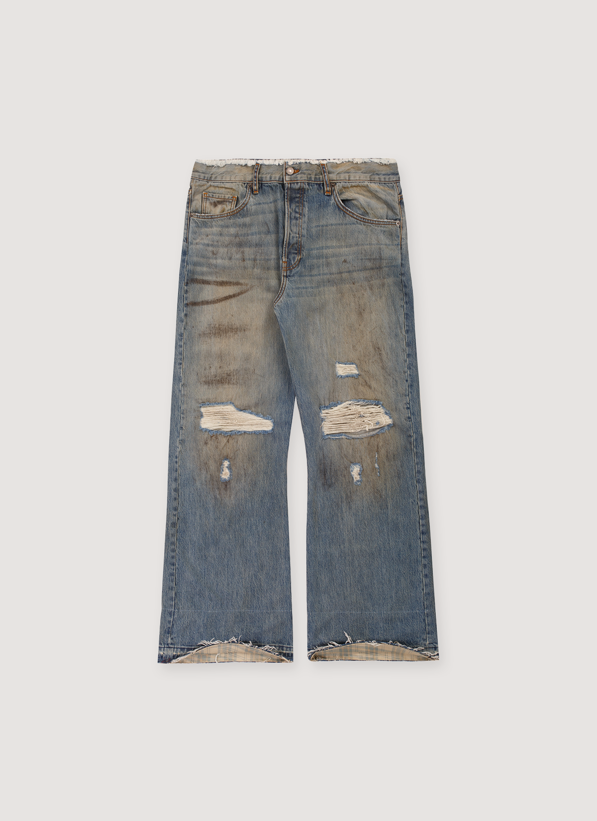 Pieces Thrashed Denim Dirty Indigo