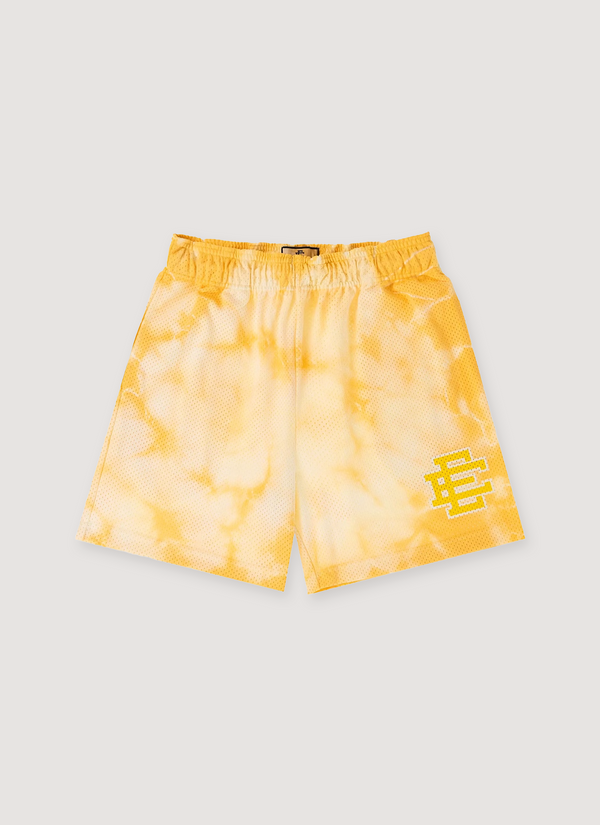 Eric Emanuel Basic Short Tie Dye Yellow white mesh shorts Basic Short Tie Dye Yellow - Authenticated Shorts | Pieces Los Angeles