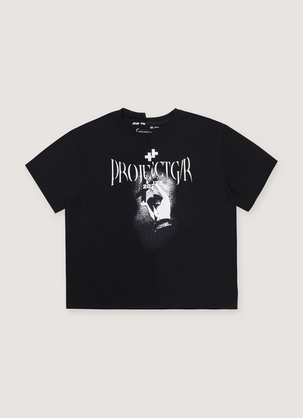 Project G/R Tight Fit Split Tee Black – PIECES Project G/R Tight Fit Split Tee Black – PIECES
