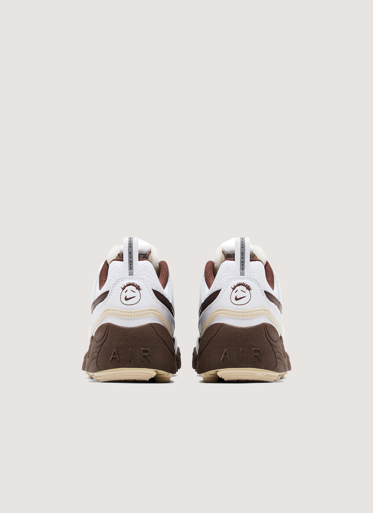 Jordan Travis Scott Zoom Field Jaxx Light Chocolate white, tan, and brown, back view Nike Travis Scott Zoom Field Jaxx Light Chocolate - Image 3 | Authenticated at Pieces Los Angeles
