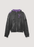 Triple Sevens Trap Reversible Zip Up Sweatshirt Purple Black Triple Sevens Trap Reversible Zip Up Sweatshirt Purple Black - Image 3 | Authenticated at Pieces Los Angeles