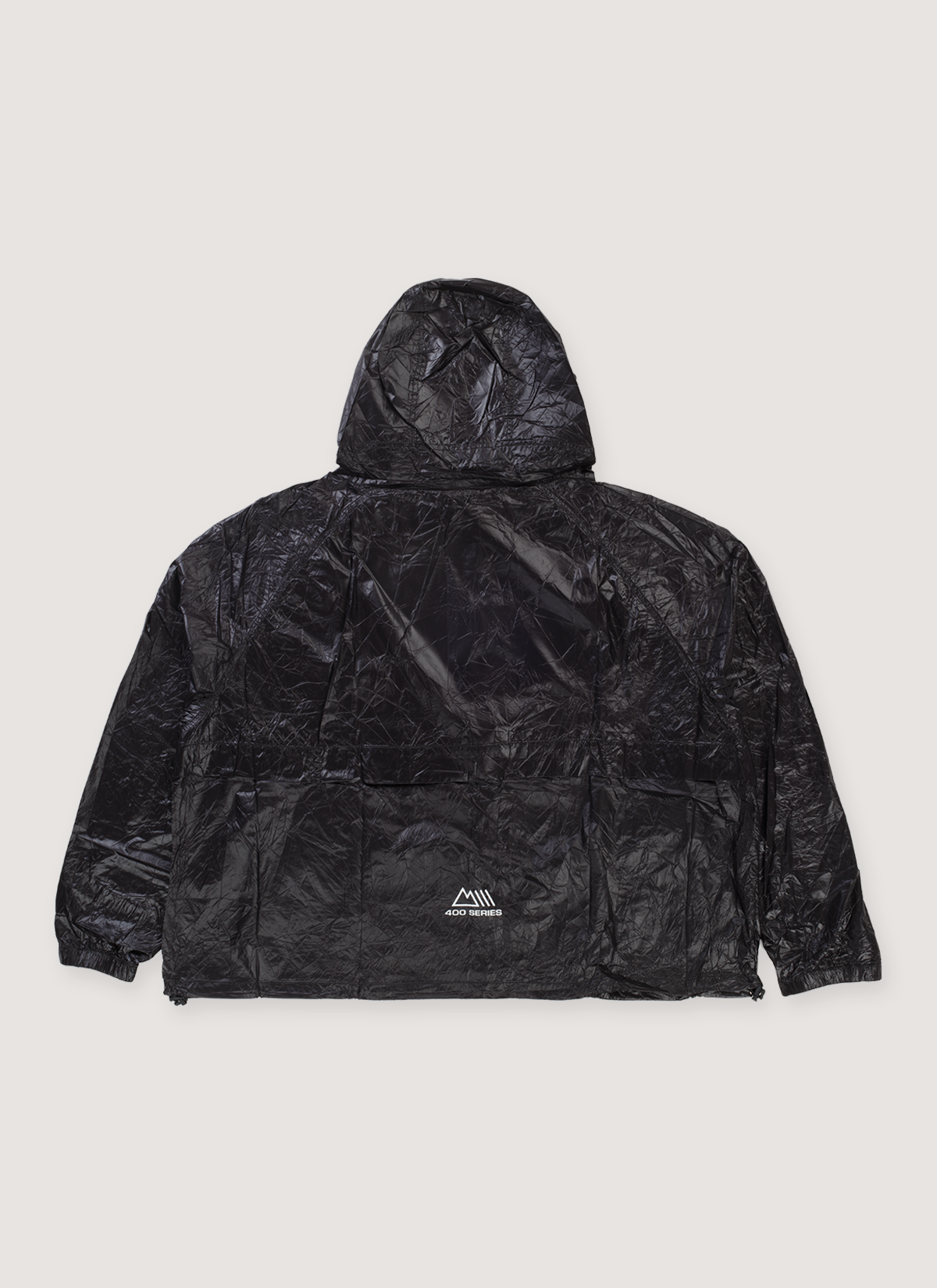 GV Gallery Garbage Bag Jacket Black Zip Up Hoodie back view GV Gallery Garbage Bag Jacket Black - Image 2 | Authenticated at Pieces Los Angeles