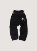 Project G/R Mastermind MMJ 3 Layered Track Pants Multicolor (Pre-Owned) with 3 layers of waistbands, black, red, white, with logos, back view Project G/R Mastermind MMJ 3 Layered Track Pants Multicolor (Pre-Owned) - Image 2 | Authenticated at Pieces Los Angeles