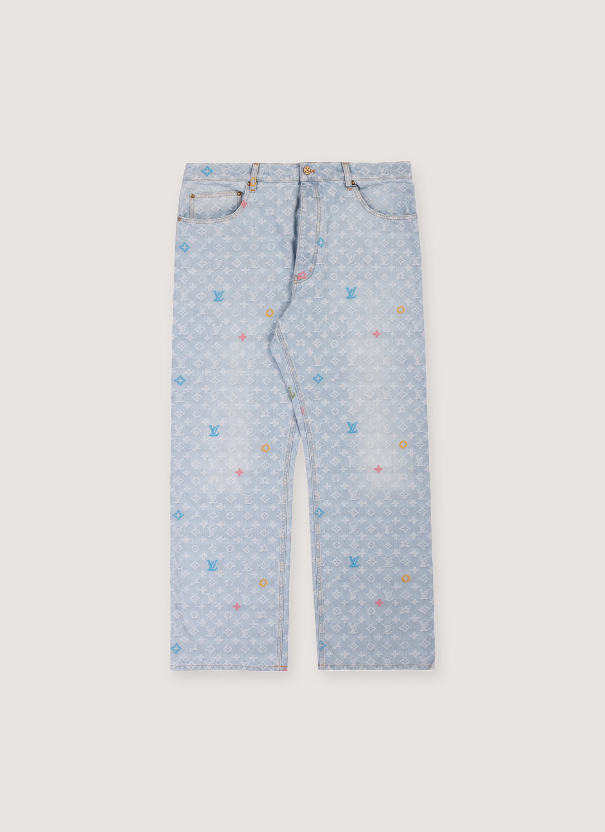 Louis Vuitton Tyler, the Creator Monogram Denim Pants Light Indigo Louis Vuitton Tyler, the Creator Monogram Denim Pants Light Indigo - Image 1 | Authenticated at Pieces Los Angeles