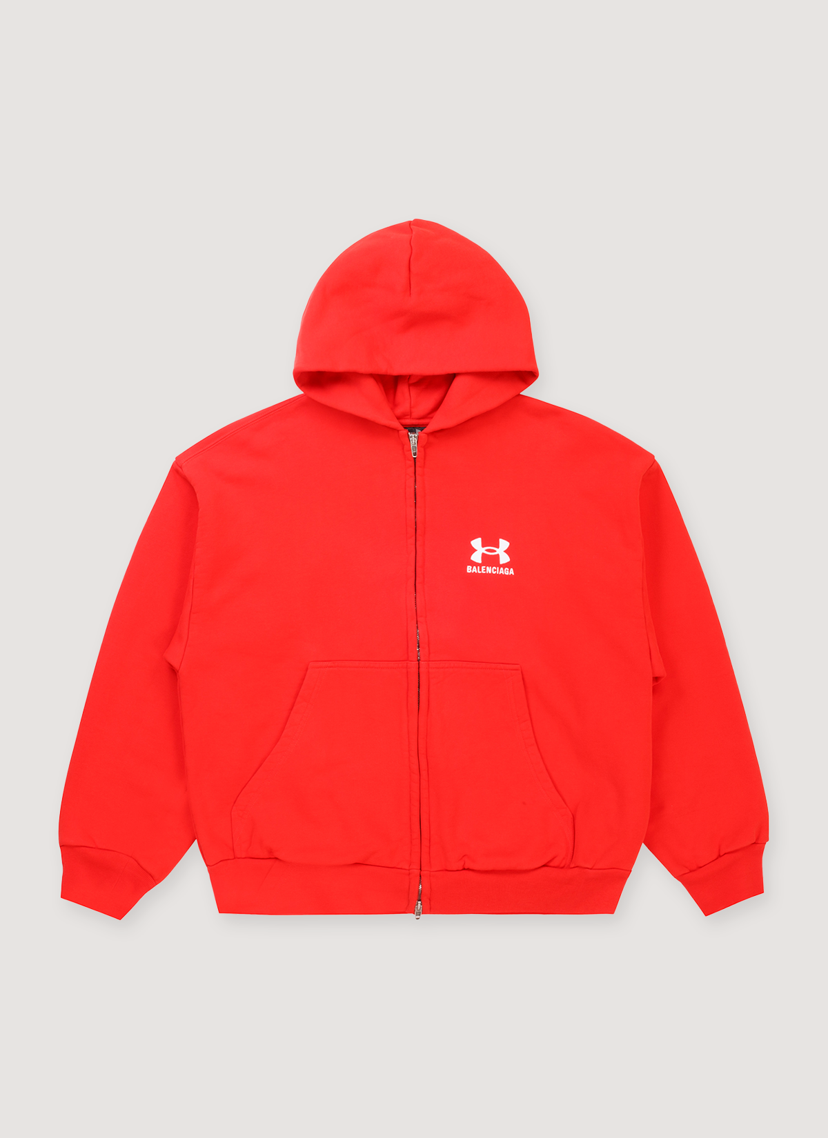 Balenciaga Under Armour Zip Up Sweatshirt Red