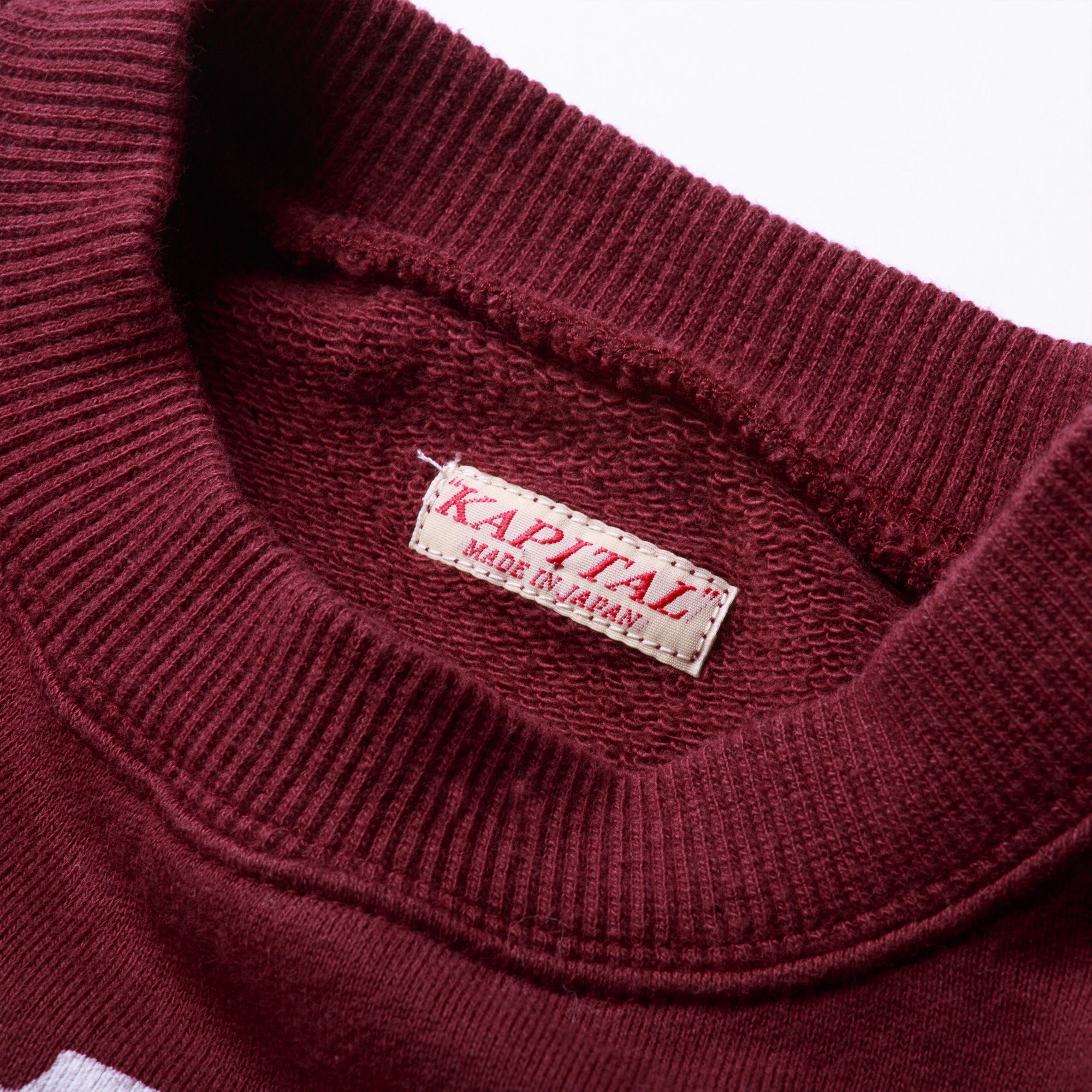 Kapital Big Kountry Crewneck Sweater Maroon