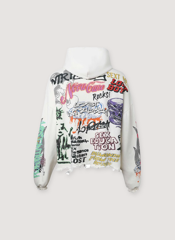 Lost Intricacy University Sweatshirt Cream alternate view - Shop at Pieces Los Angeles
