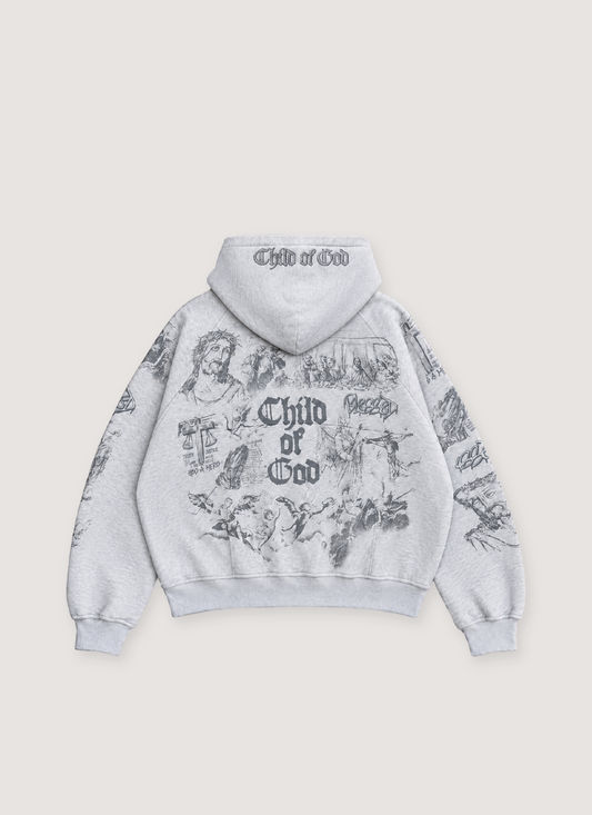 Righteous University Zip Up Sweatshirt Heather Grey