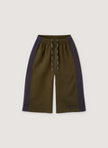 GV Gallery V2 Baggies Shorts Olive Purple long shorts with lines on the sides, front view GV Gallery V2 Baggies Shorts Olive Purple - Image 1 | Authenticated at Pieces Los Angeles