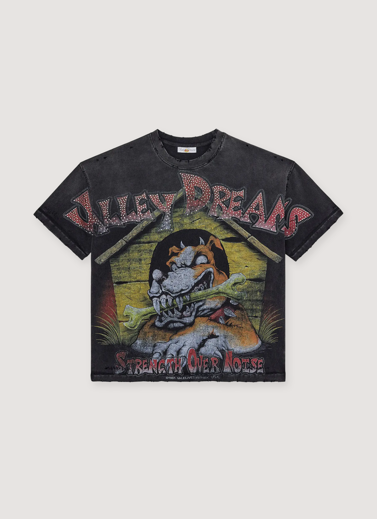 Vale Forever Dog House Bling Tee Vintage Black