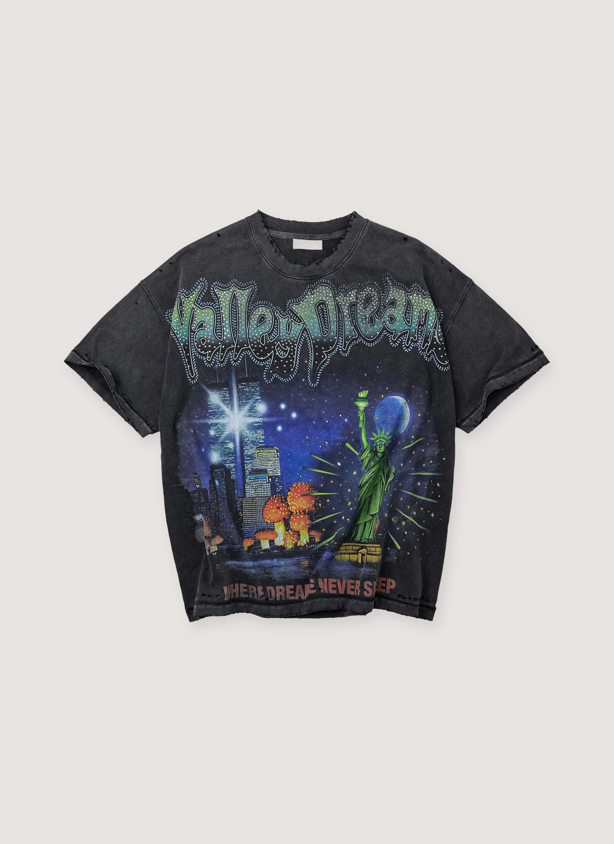 Vale Forever Skyline Bling Tee Vintage Black