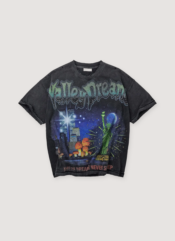 Vale Forever Skyline Bling Tee Vintage Black Skyline Bling Tee Vintage Black - Authenticated T-shirts | Pieces Los Angeles