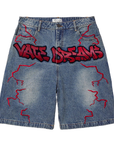 Vale Forever Grafitti Denim Shorts Indigo