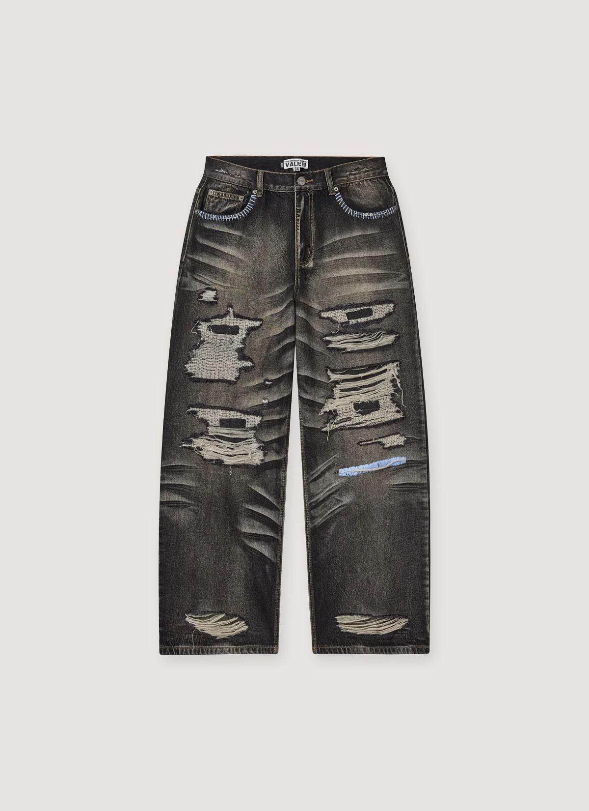 Thrashed Denim Jeans Black