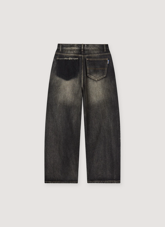 Thrashed Denim Jeans Black