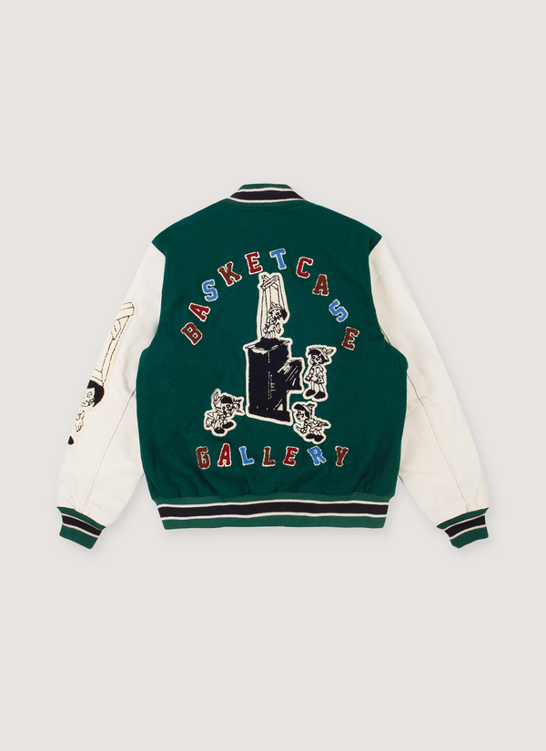 Basketcase Gallery Marionette Letterman Jacket Green alternate view - Shop at Pieces Los Angeles