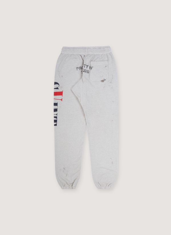 Saint Michael Vlone Logo Sweatpants Grey alternate view - Shop at Pieces Los Angeles