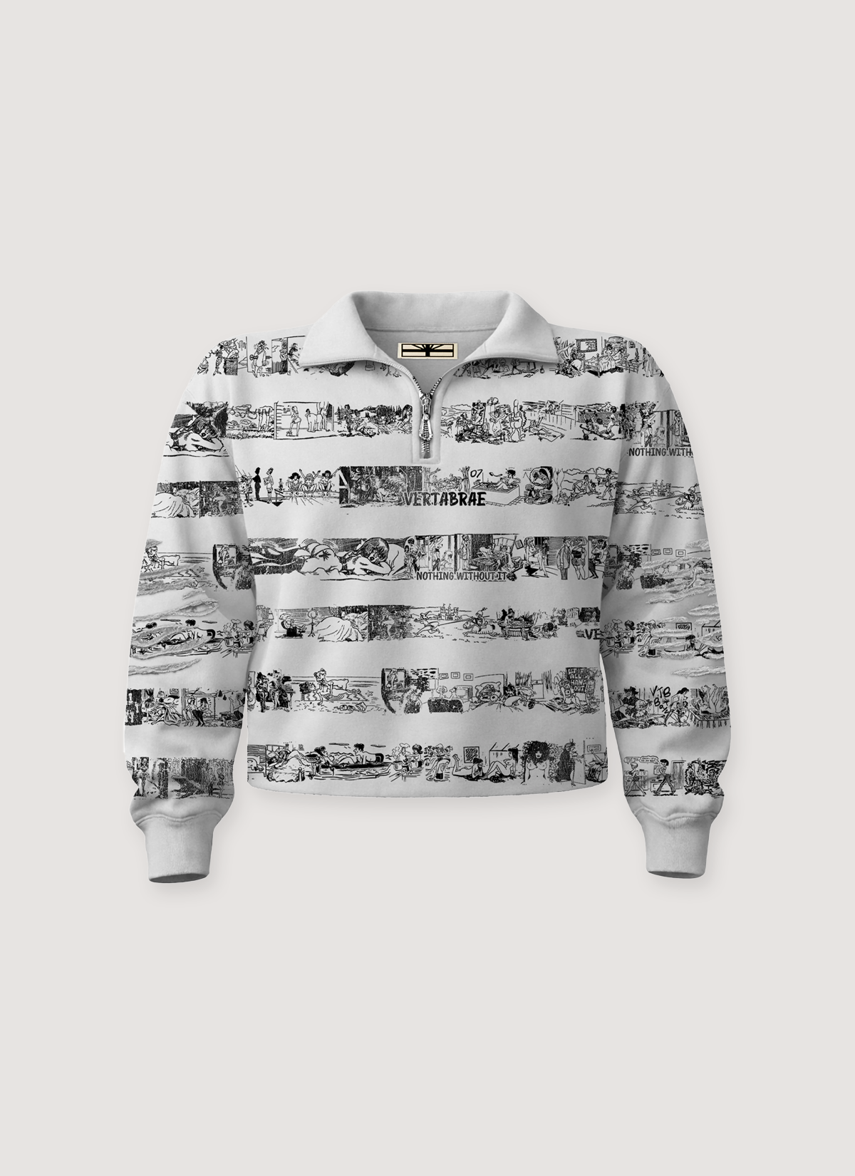 Vertabrae Vomic Quarter Zip Grey Vertabrae Vomic Quarter Zip Grey - Image 1 | Authenticated at Pieces Los Angeles