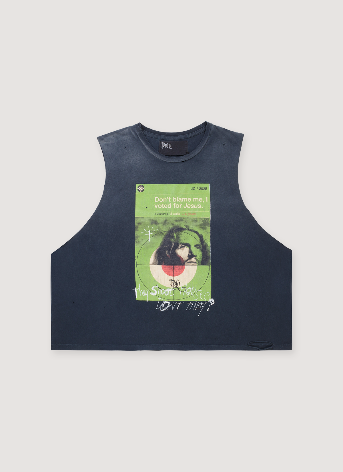 Paly Hollywood Voter Cut Off Vintage Navy