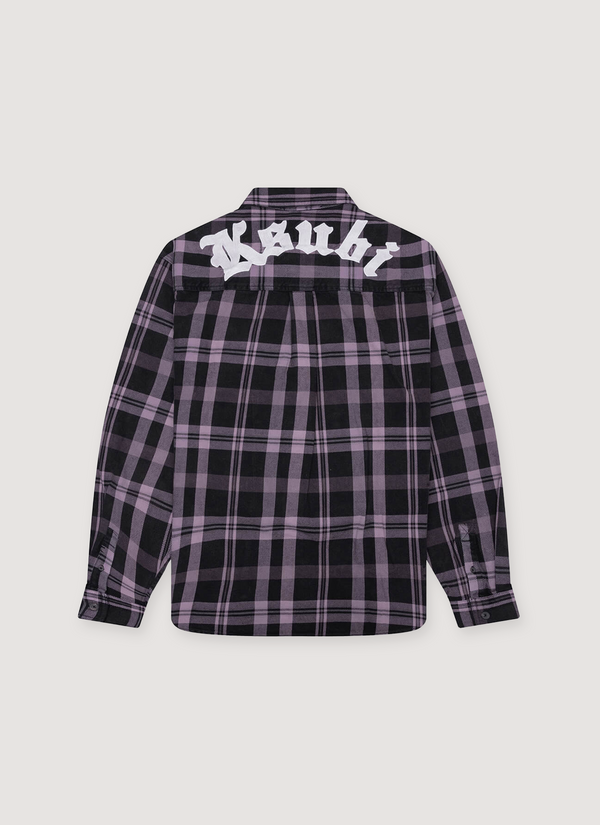 Ksubi Vulture Flannel Shirt Plum alternate view - Shop at Pieces Los Angeles