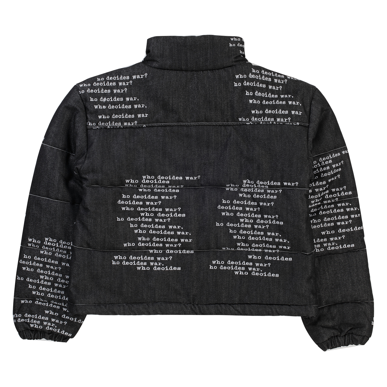 Who Decides War Signature Scripture Puffer Jacket Coal