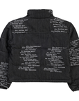 Who Decides War Signature Scripture Puffer Jacket Coal