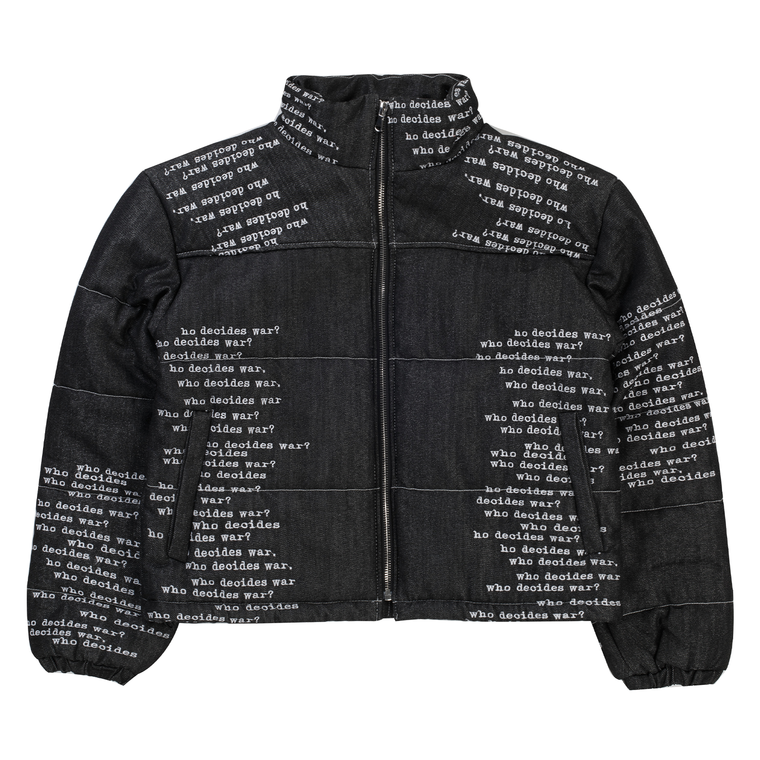 Who Decides War Signature Scripture Puffer Jacket Coal