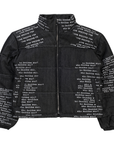 Who Decides War Signature Scripture Puffer Jacket Coal