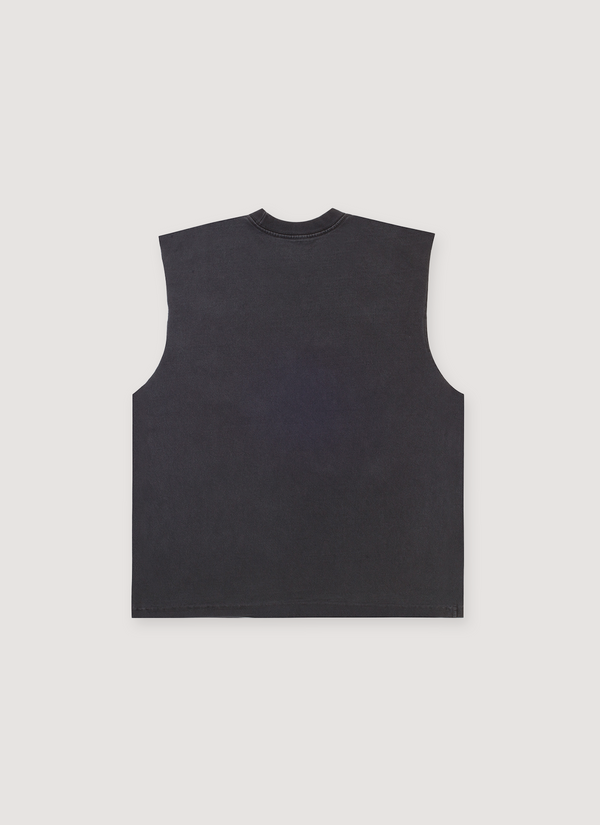 Basketcase Gallery Wildcat Cut Off Tee Vintage Black alternate view - Shop at Pieces Los Angeles