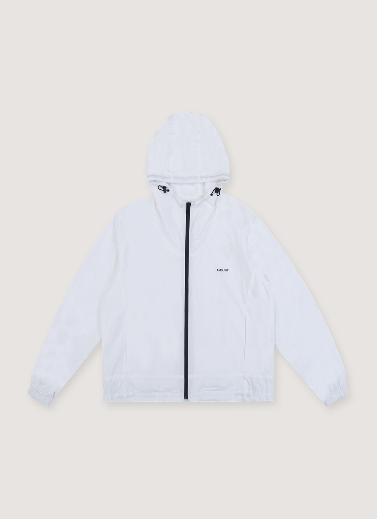 Ambush Logo Hooded Zip Jacket White