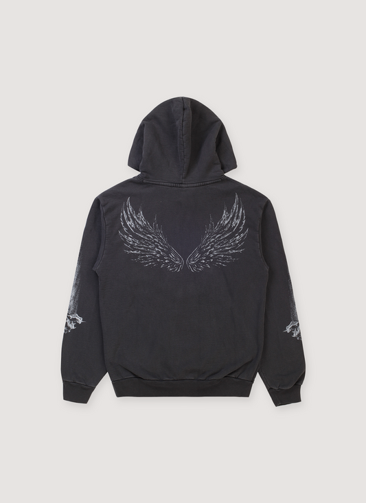Basketcase Gallery Wings Sweatshirt Vintage Black