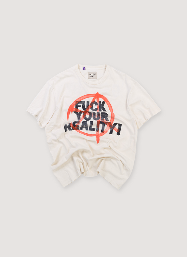 Gallery Dept. WIP Fuck Your Reality Tee Archival White (Pre-Owned) WIP Fuck Your Reality Tee Archival White (Pre-Owned) - Authenticated T-shirts | Pieces Los Angeles