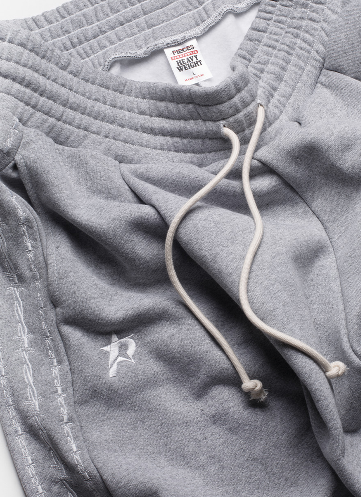 Pieces Wired Pleated Sweatpants Heather Grey Pieces Wired Pleated Sweatpants Heather Grey - Image 3 | Authenticated at Pieces Los Angeles